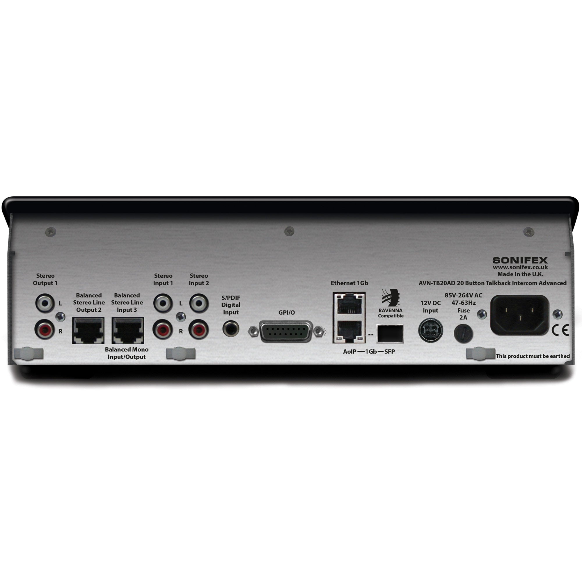 Sonifex AVN-TB20AD 20 Button Advanced Talkback Intercom, AoIP Desktop Portal