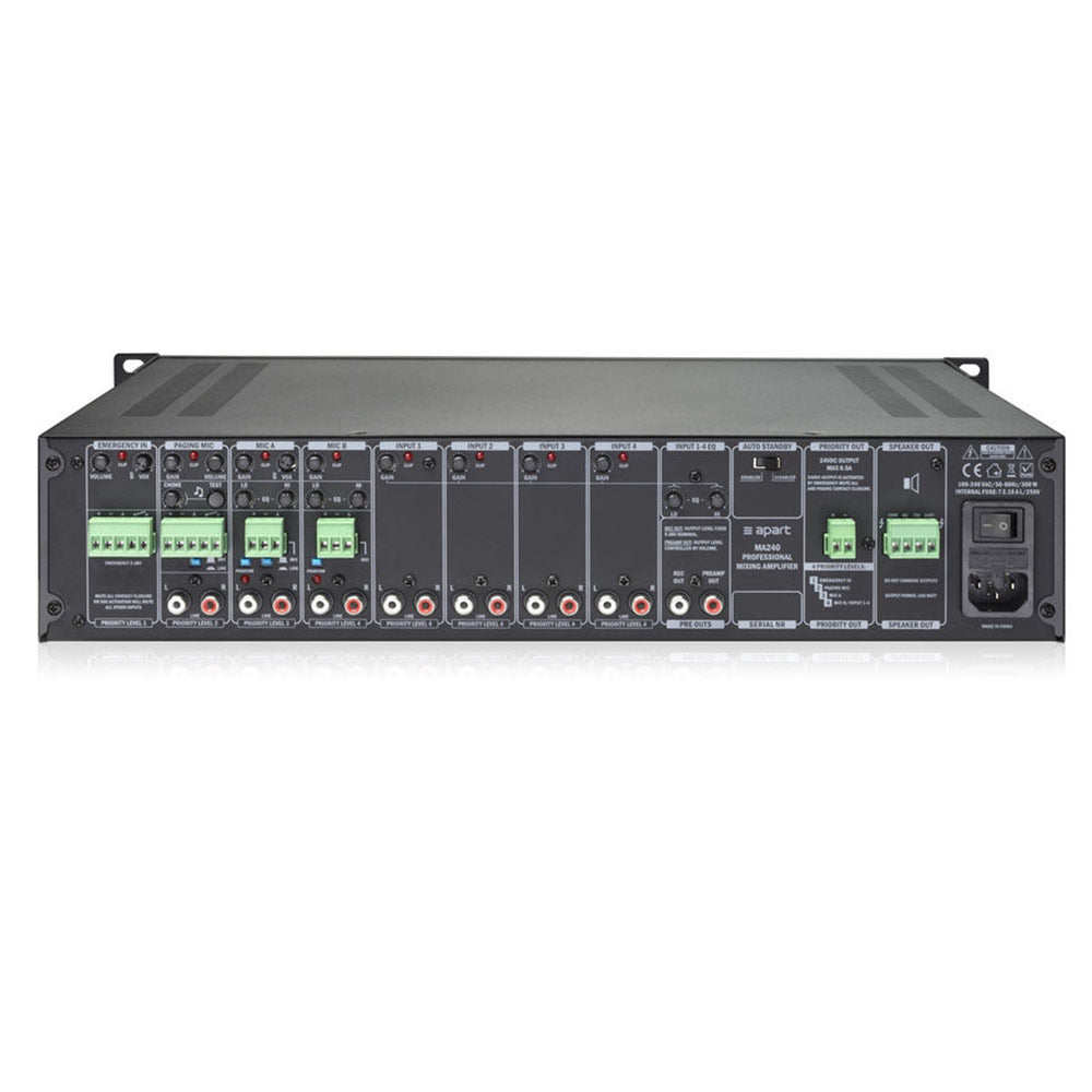 Biamp MA240 Rack Mount 240-Watt Mixer Amplifier
