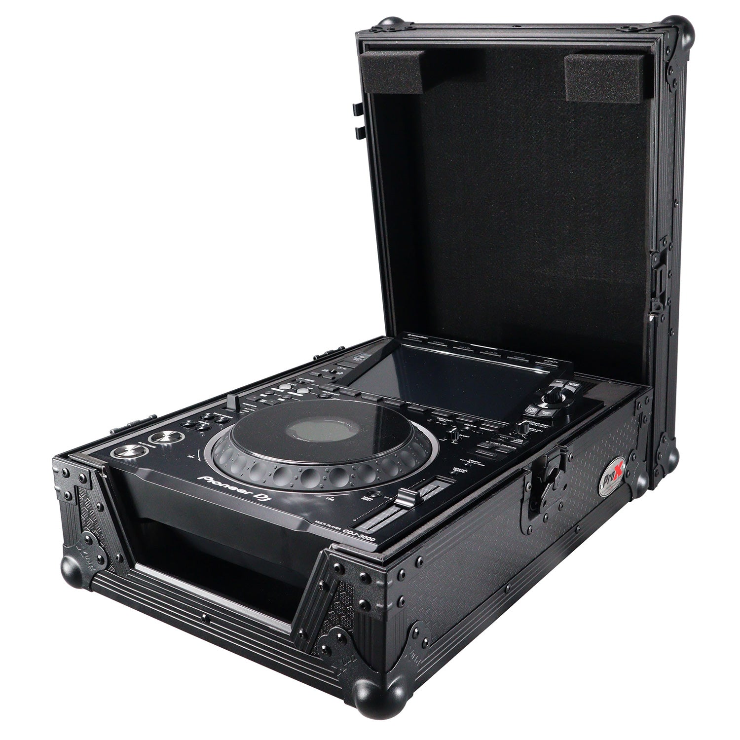 ProX XS-CDBL - Flight Case for Large Format CD-Media Player (Black on Black)
