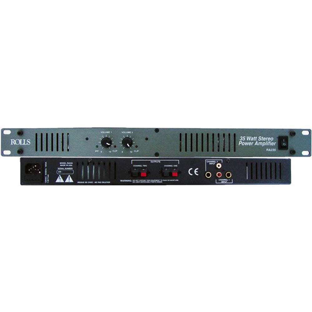 Rolls RA235 Stereo 35W/Ch Power Amplifier - Single Rack Space