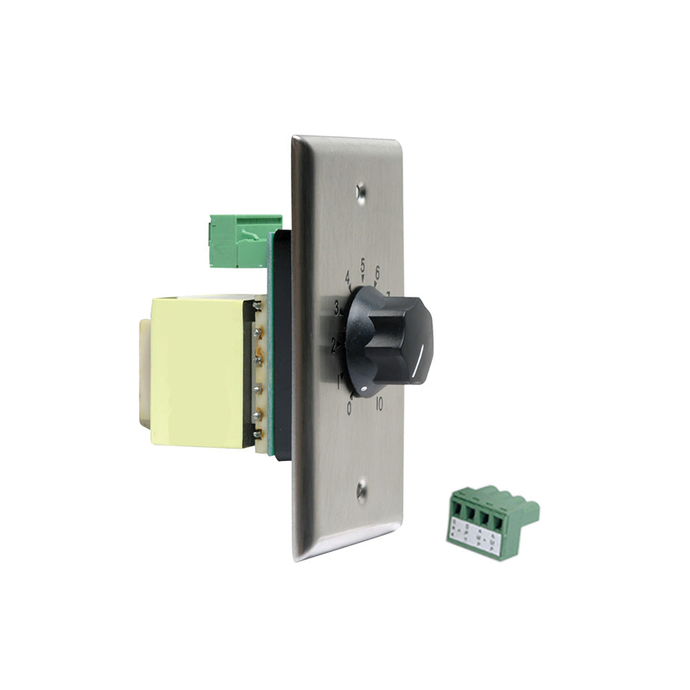 AtlasIED AT35-PA Wall Plate Mount 35-Watt Attenuator (Stainless Steel)