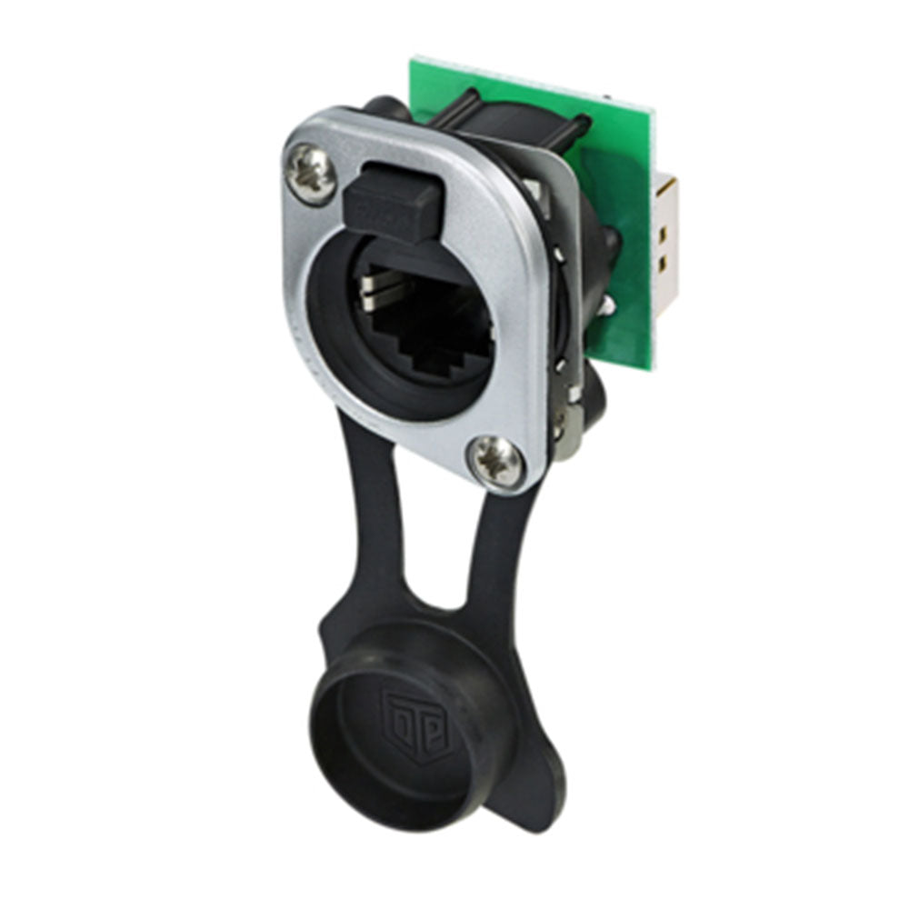Neutrik NE8FDP-TOP - EtherCON RJ45 D-Series Feed-Thru Receptacle with Sealing Cap (Nickel)