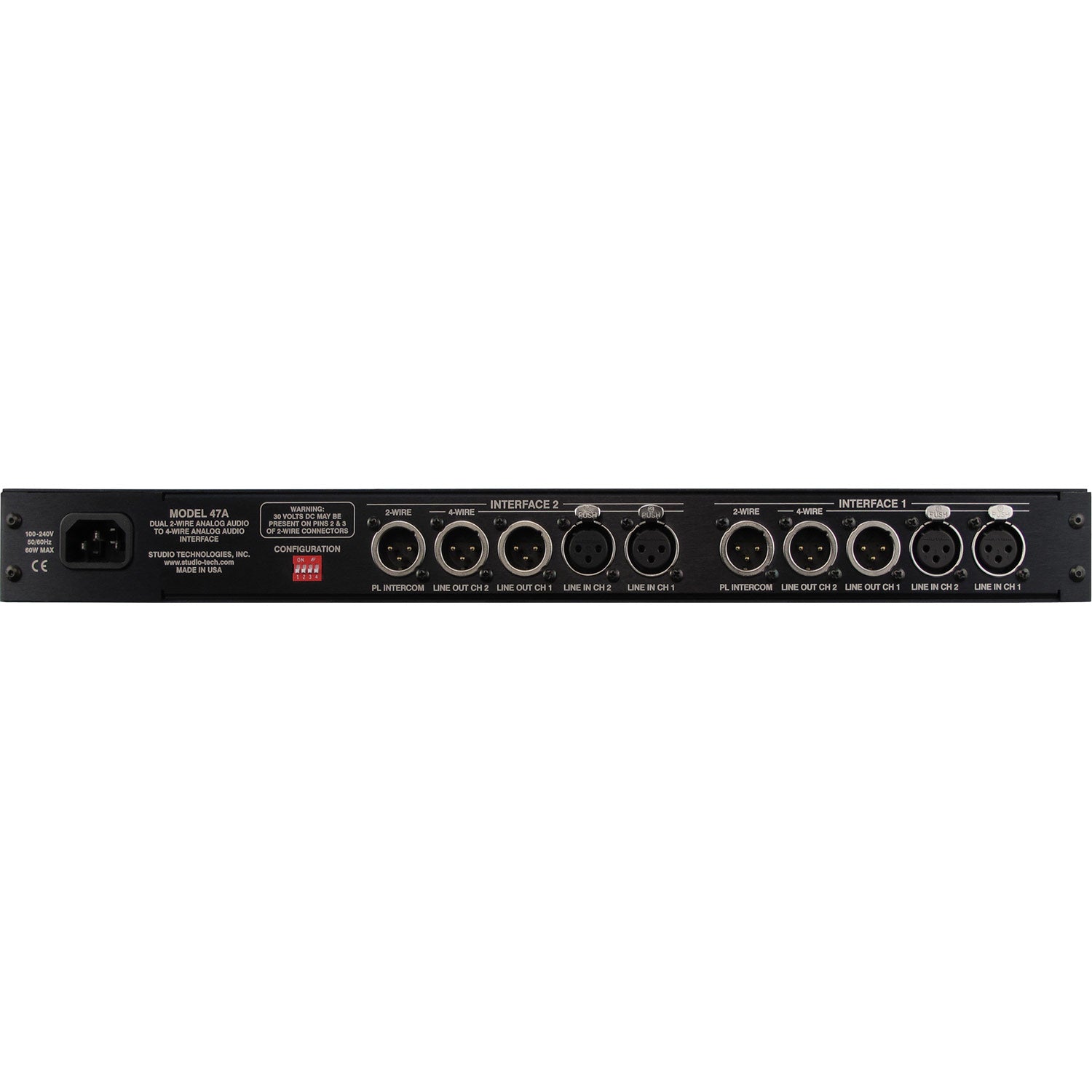 Studio Technologies Model 47A Dual 2-Wire to 4-Wire Intercom Interface