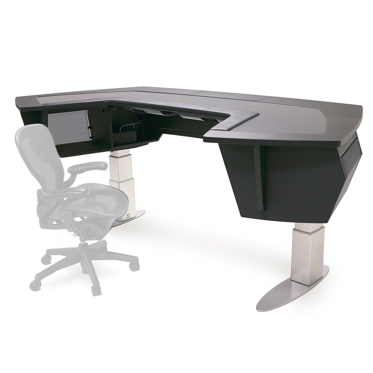 Argosy A520S-N-B-B Aura.520S Sit-Stand Workstation W/Flat Desk Surface (No Upper Racks)