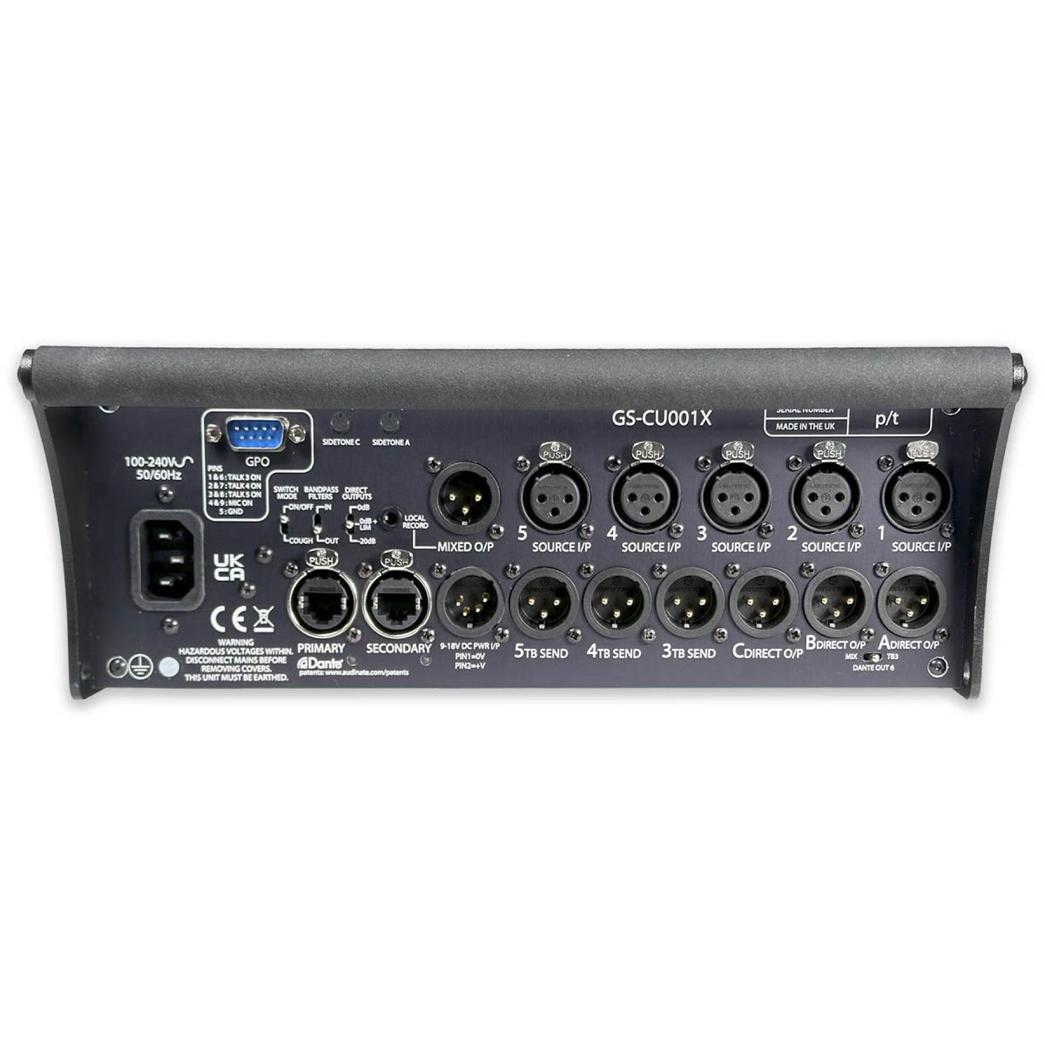 Glensound CU001 DANTE - Three-Commentator Unit With Analogue I/O and Dante