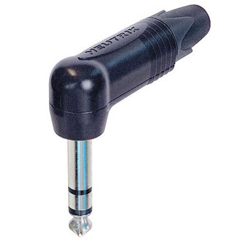 Neutrik NP3RX-BAG 3-Pole 1/4" Right Angle Professional Phone Plug - Black/Silver