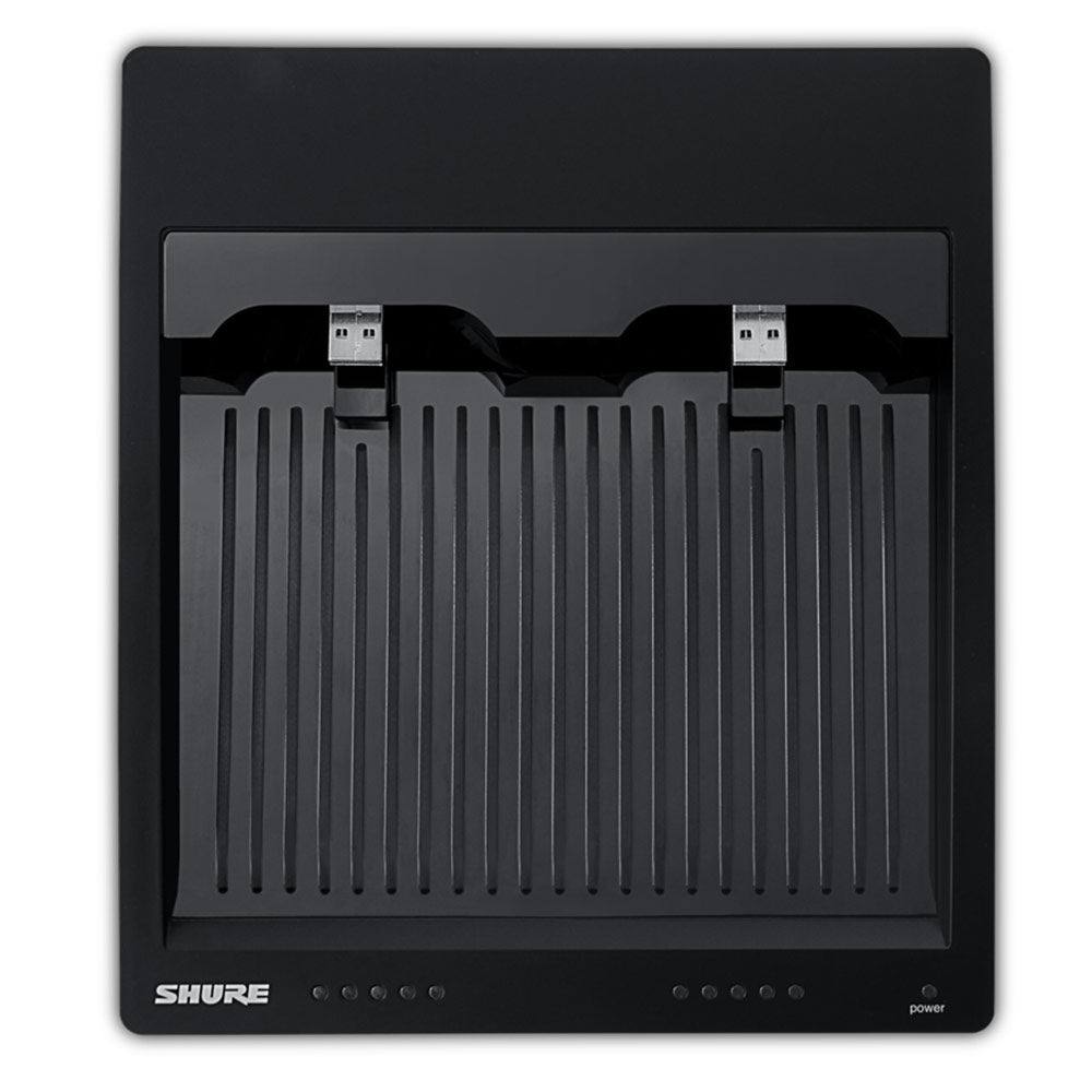 Shure SBC250 2-Bay Networked Charging Station for ULX-D Tabletop Transmitters (Without Power Supply)