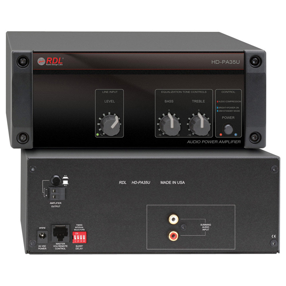 RDL HD-PA35U HD Series 35 Watt Power Amplifier (4 or 8 Ohm)