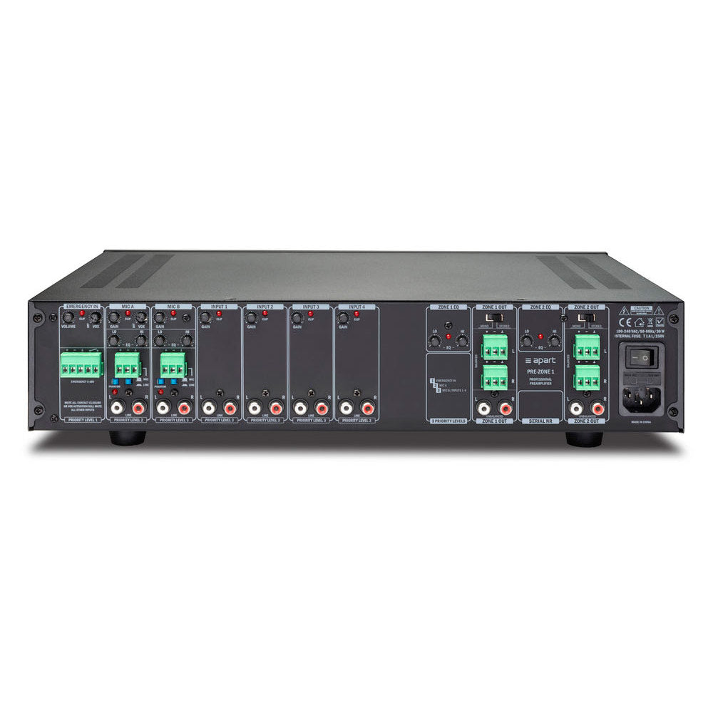 Biamp PRE-ZONE1 Stereo Preamp/2-Zone Mixer