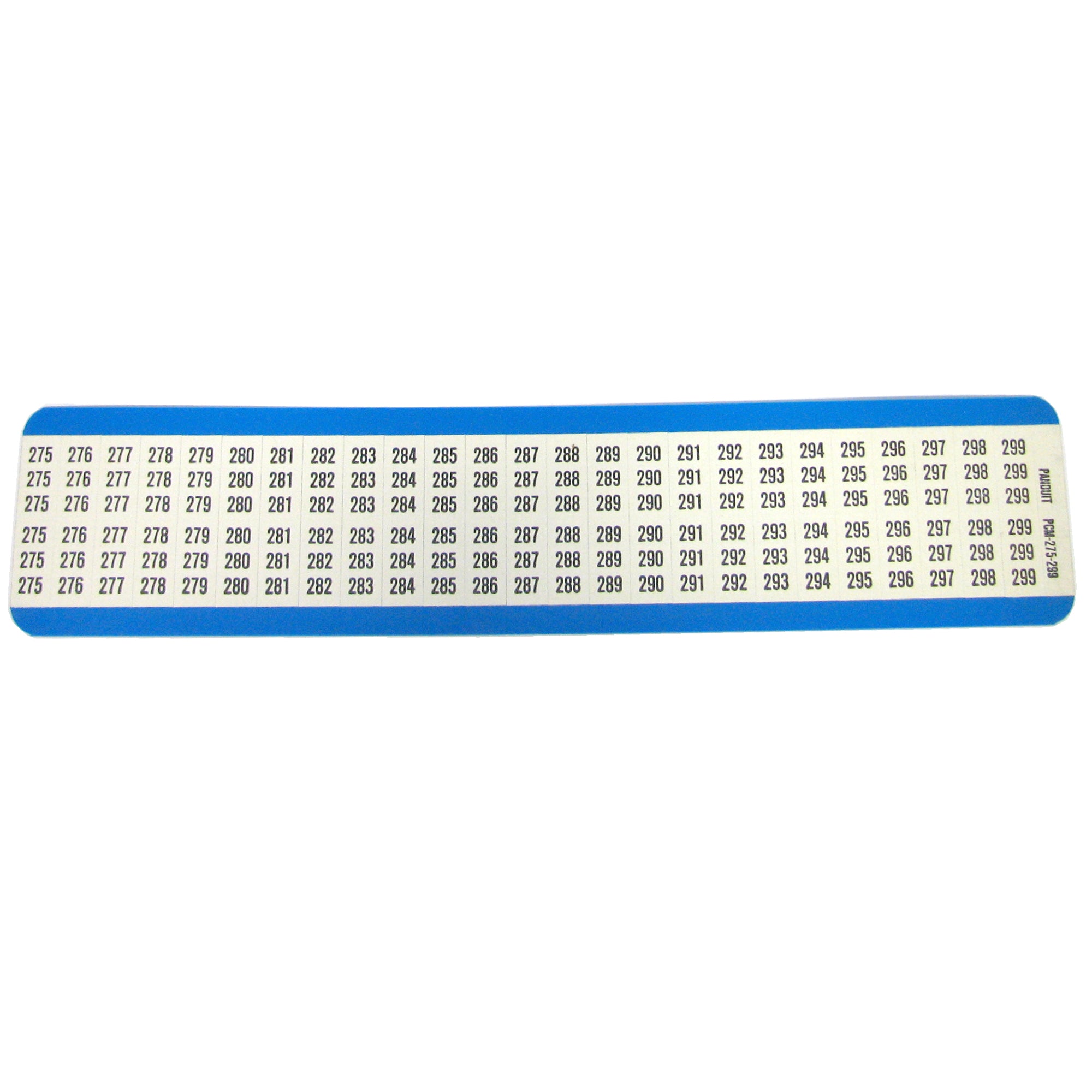 Panduit PCM-275-299 Consecutive Number Wire Marker Card Legend 275-299