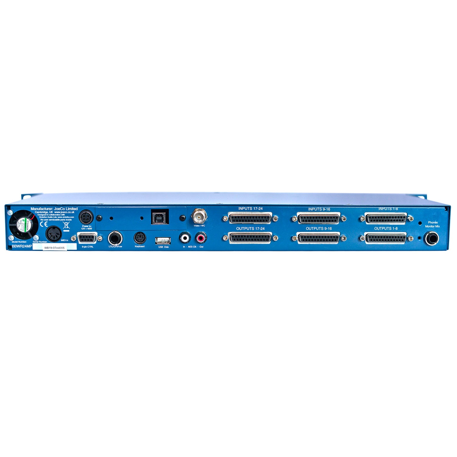 JoeCo BBWR24MP - BlueBox 24-Channel Workstation / Interface / Recorder (24 Mic Preamps)