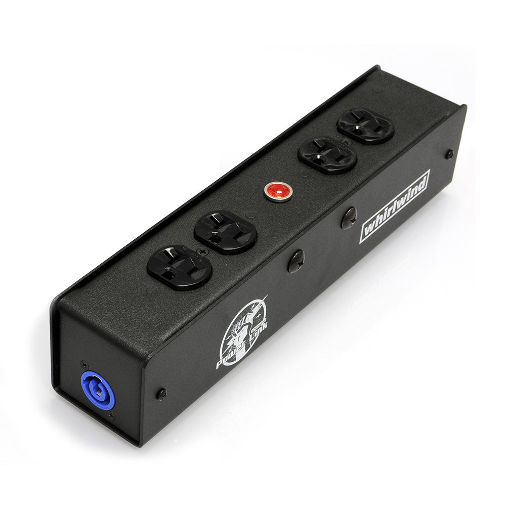 Whirlwind PL1-420-BK PowerLink Outlet Box (with PowerCON Linking)