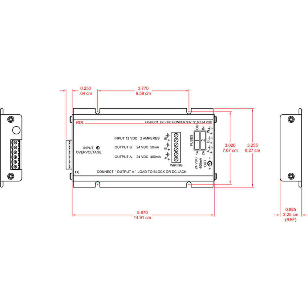 RDL FP-DCC1 12V to 24V DC Convertor