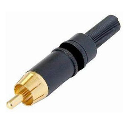 REAN NYS373-0 High Quality Black Phono RCA plug with Gold contacts