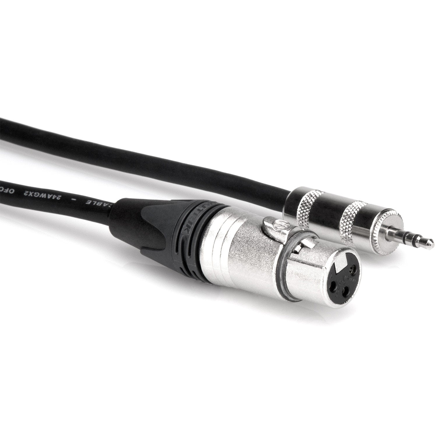 Hosa MXM-025 Camcorder Microphone Cable, Neutrik XLR3F to Hosa 3.5 mm TRS, 25 feet