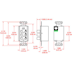 RDL DS-RC3M Remote Audio Mixing Control with Muting (Stainless) - Custom Engraving Option