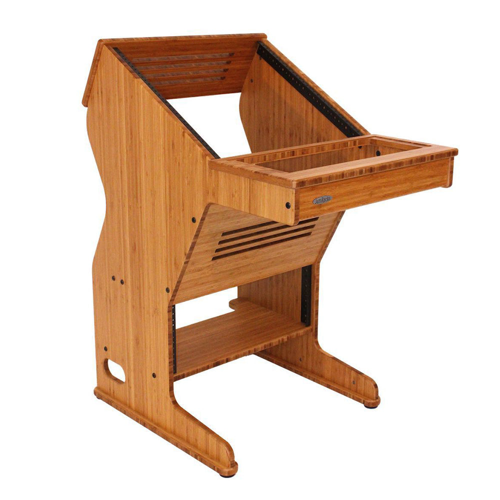 JamRacks Single Sidecar - 10 Over 4 Space Bamboo Studio Rack with Casters