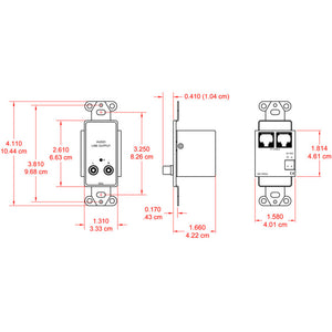 RDL DB-TPR2A Decora Mount Active Format-A Receiver - RCA Output (Black) - Custom Engraving Option