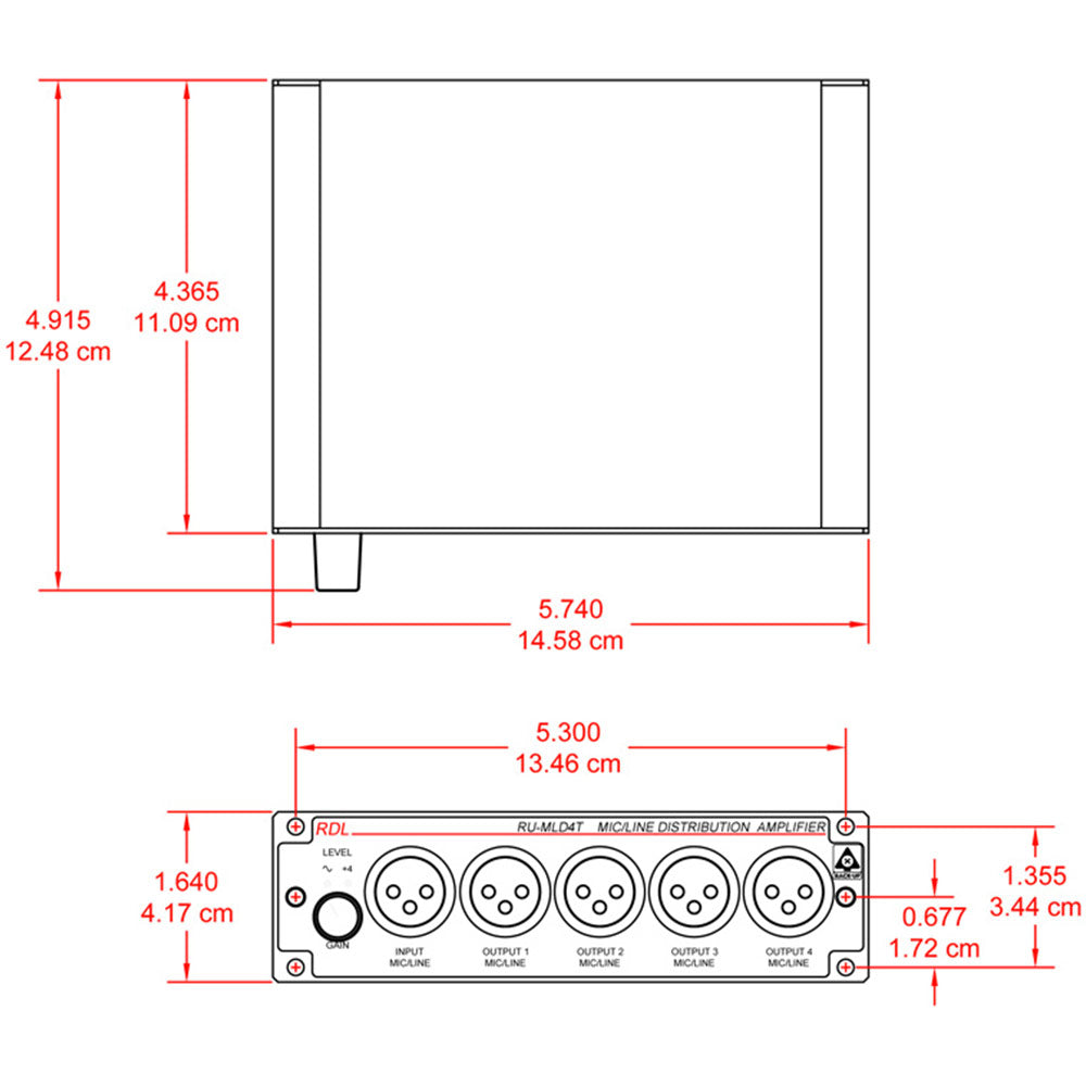 RDL RU-MLD4T Mic / Line Distribution Amplifier