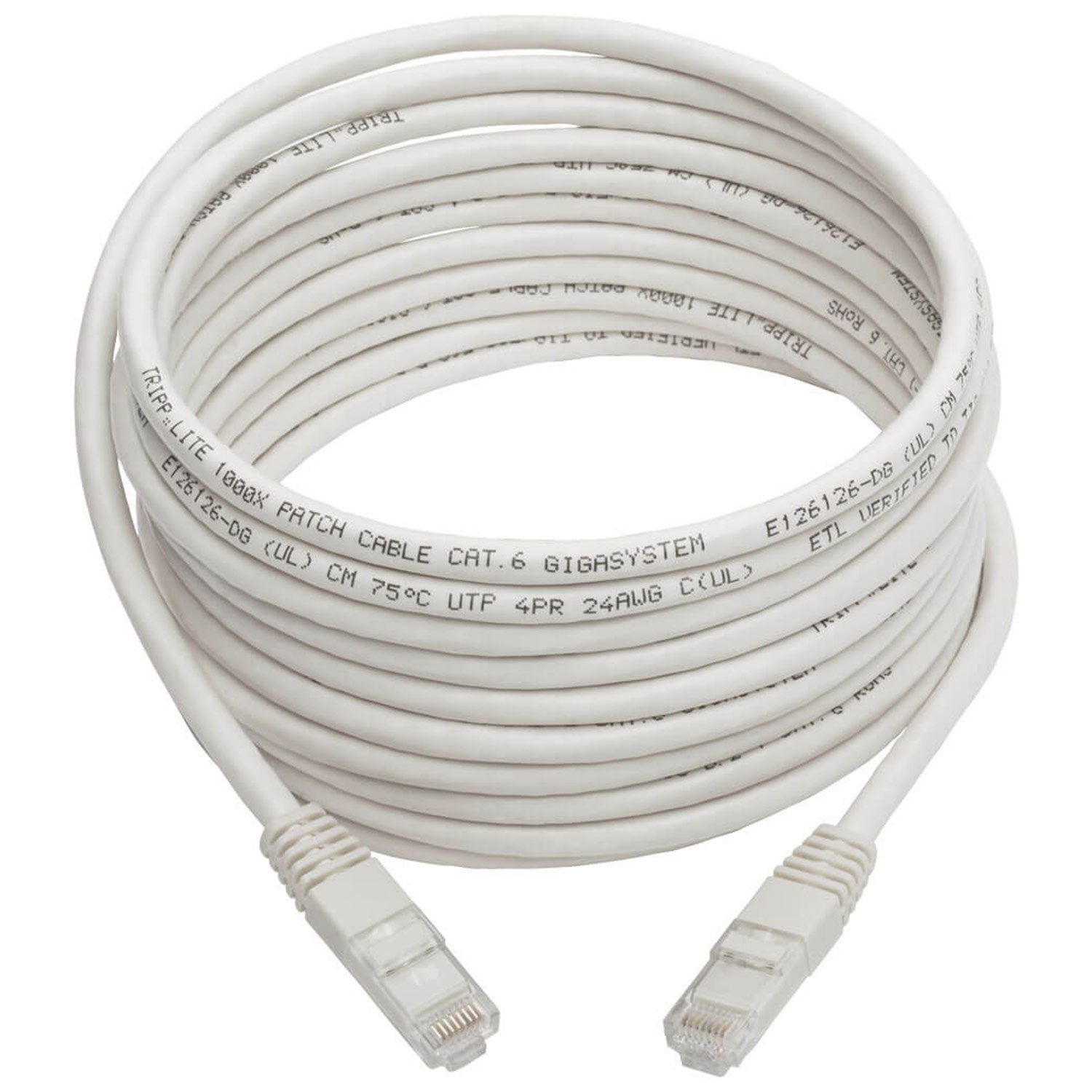 Tripp Lite N200-015-WH - Premium Cat5/5e/6 Gigabit Molded Patch Cable, RJ45 M/M 550MHZ White 15 Ft.