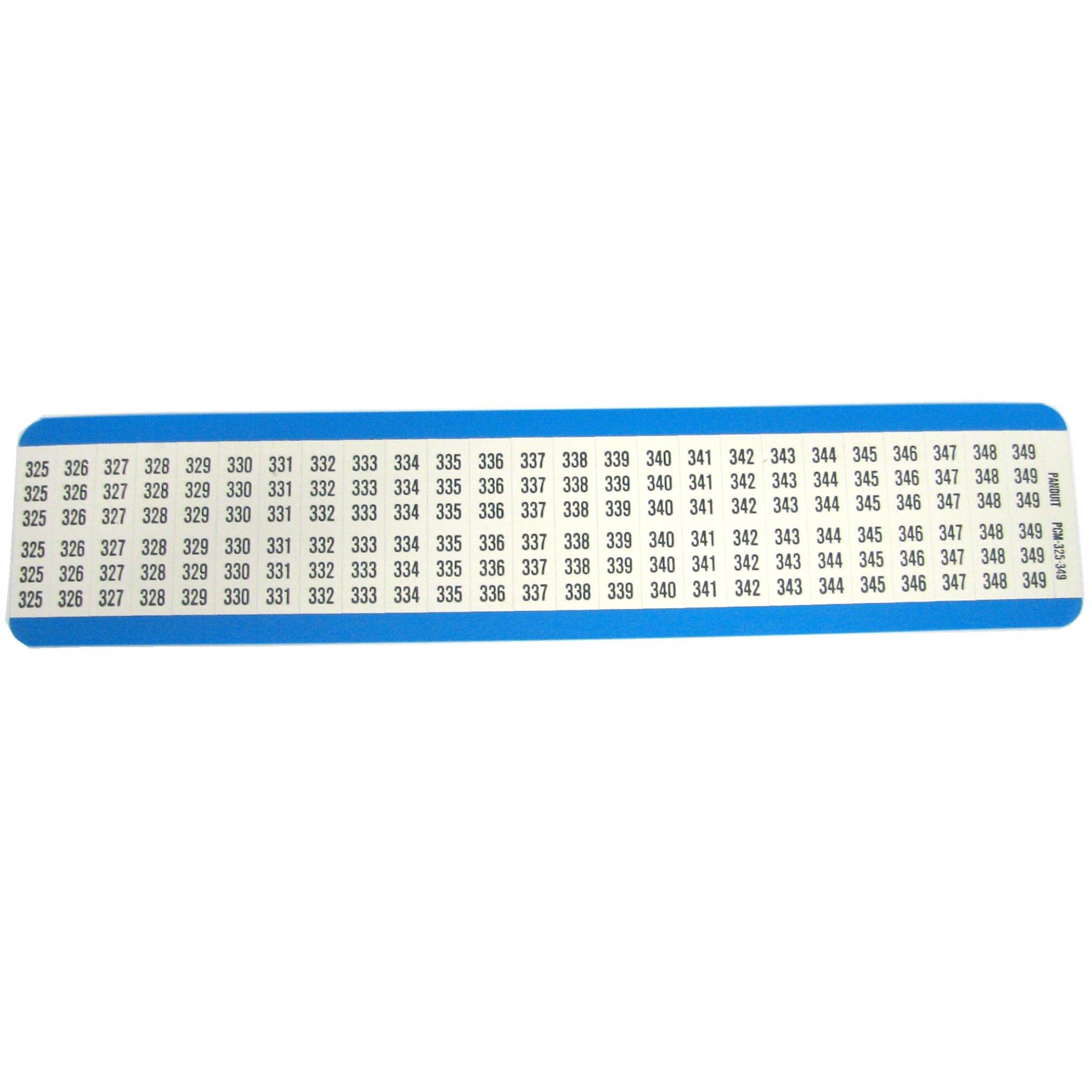 Panduit PCM-325-349 Consecutive Number Wire Marker Card Legend 325-349
