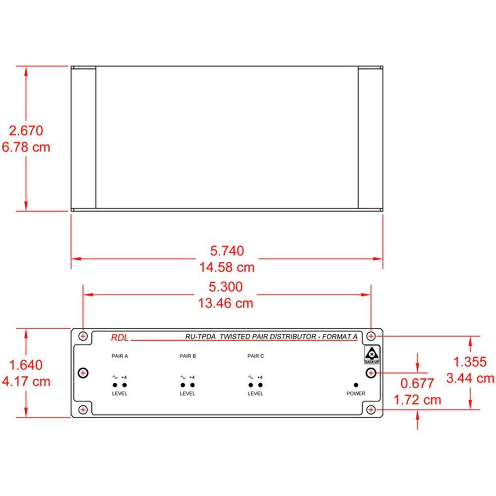 RDL RU-TPDA Format-A to 4-Output Active Distributor Interface
