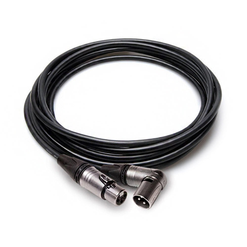 Hosa MXX-015SR Camcorder Microphone Cable, Neutrik XLR3F to Right-angle XLR3M, 15 feet