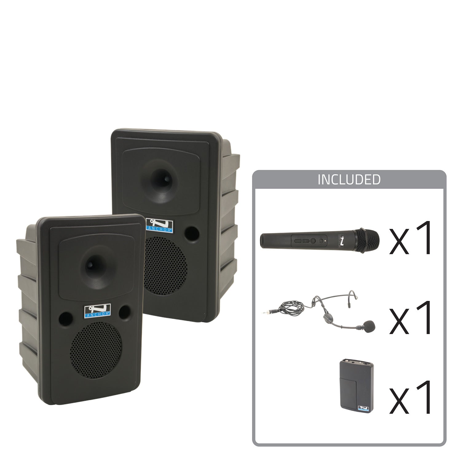 Anchor Audio Go Getter 2 Air X2 - Portable PA Package with Wireless Handheld / Headset Mics