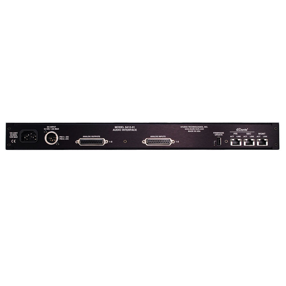 Studio Technologies Model 5412-01 8-Input / 8-Output Dante Audio Network Interface