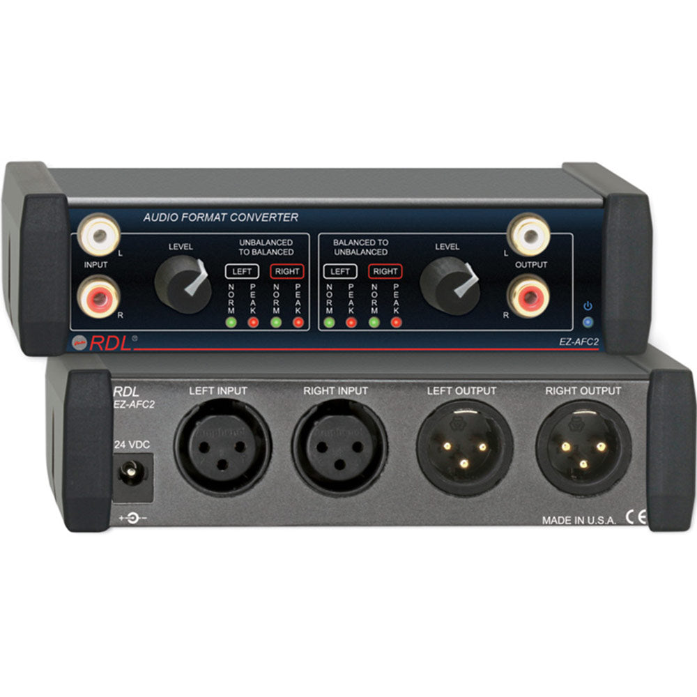 RDL EZ-AFC2 Audio Format Converter - Stereo Balanced to Unbalanced