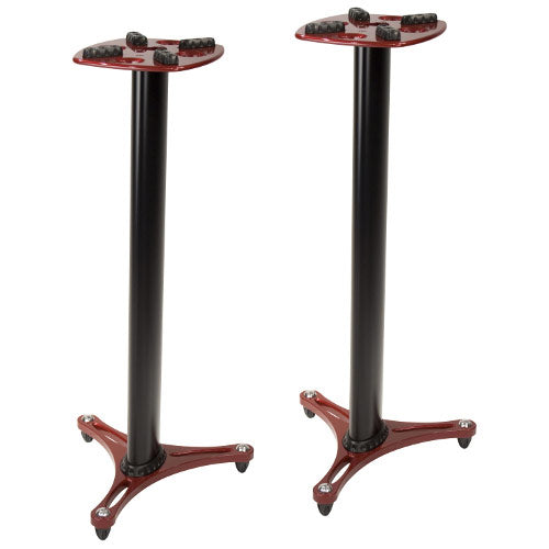 Ultimate Support MS-90-45R 45" Column Studio Monitor Stand with Acoustic Isolation - Red/Pair