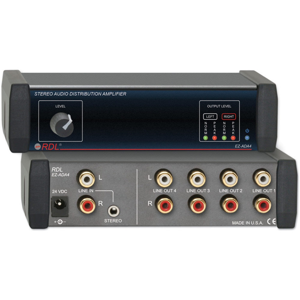 RDL EZ-ADA4 Stereo Audio Distribution Amplifier - 1X4