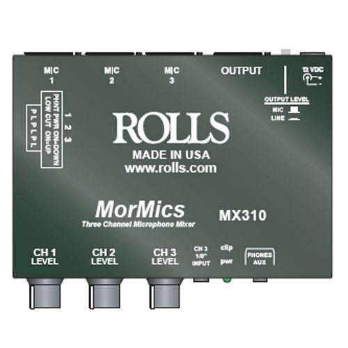 Rolls MX310 MorMics 3 Channel Microphone Mixer/Combiner