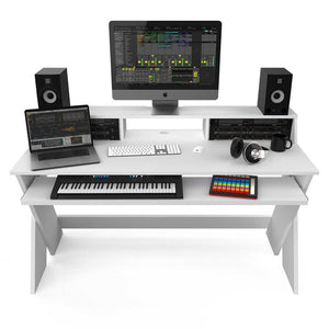 Glorious Sound Desk Pro - Production or Editing Studio Desk (White)