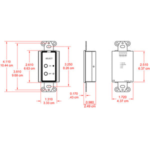 RDL D-RT2 Remote Control On/Off Selector in Decora Wall Plate (White) - Custom Engraving Option