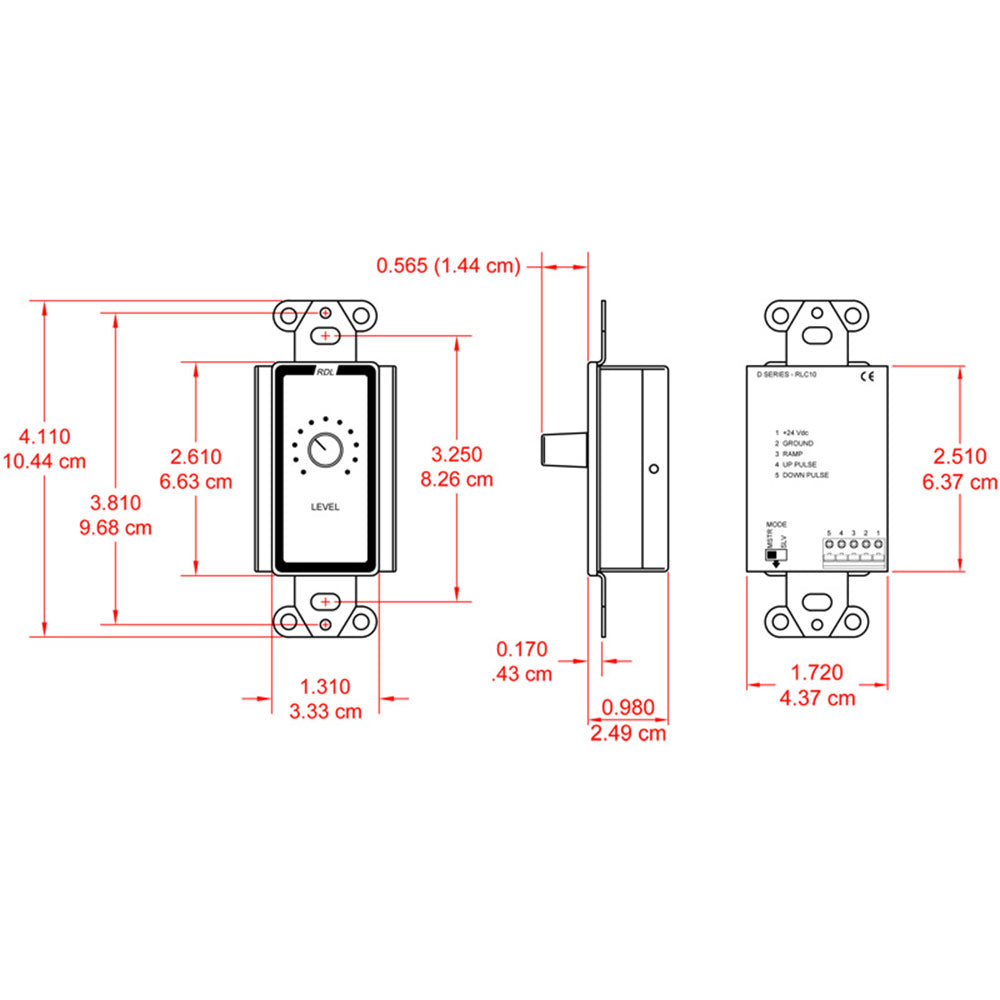 RDL D-RLC10 Remote Level Control in Decora Wall Plate (White)