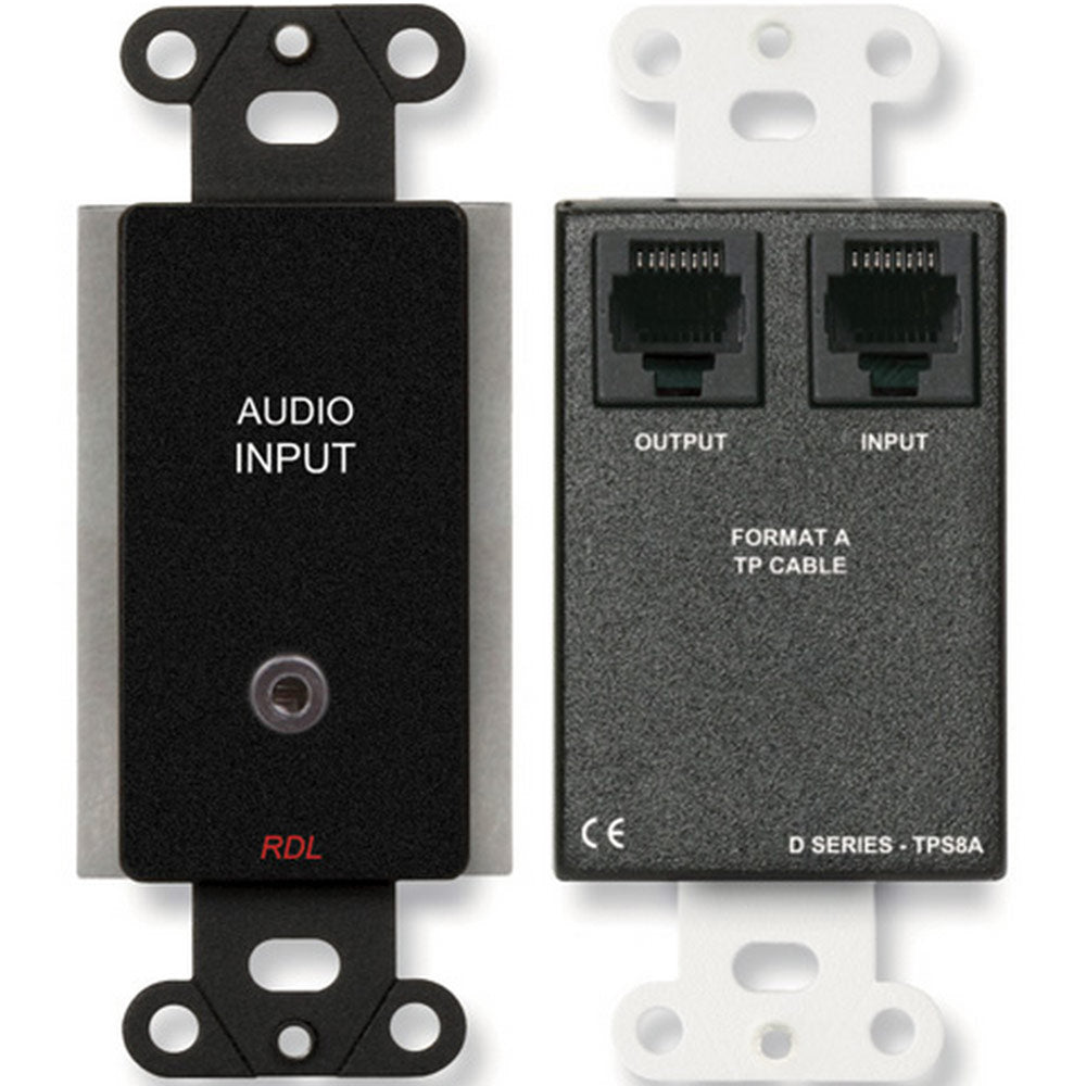 RDL DB-TPS8A Decora Mount Active Format-A Sender - Mini Input (Black) - Custom Engraving Option