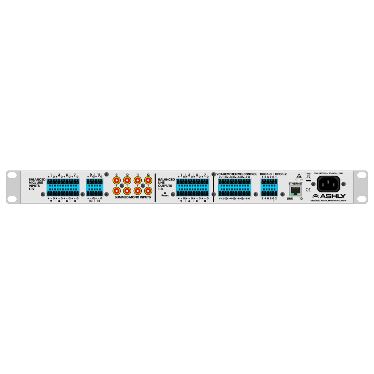 Ashly AQM1208 - AquaControl DSP Zone Processor and Mixer