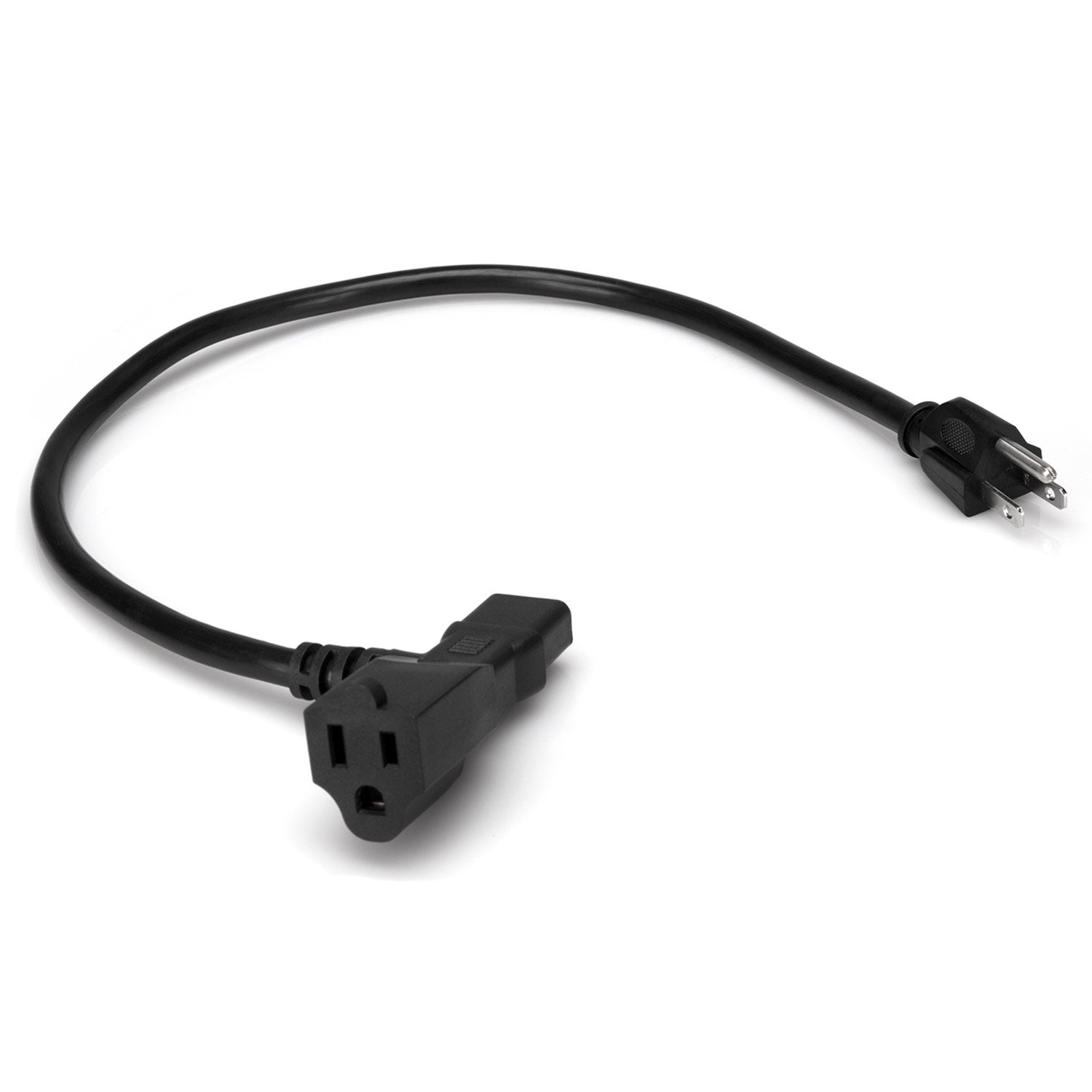 Hosa PWD-401 Power Cord, Piggyback IEC C13 to NEMA 5-15P, 1 foot