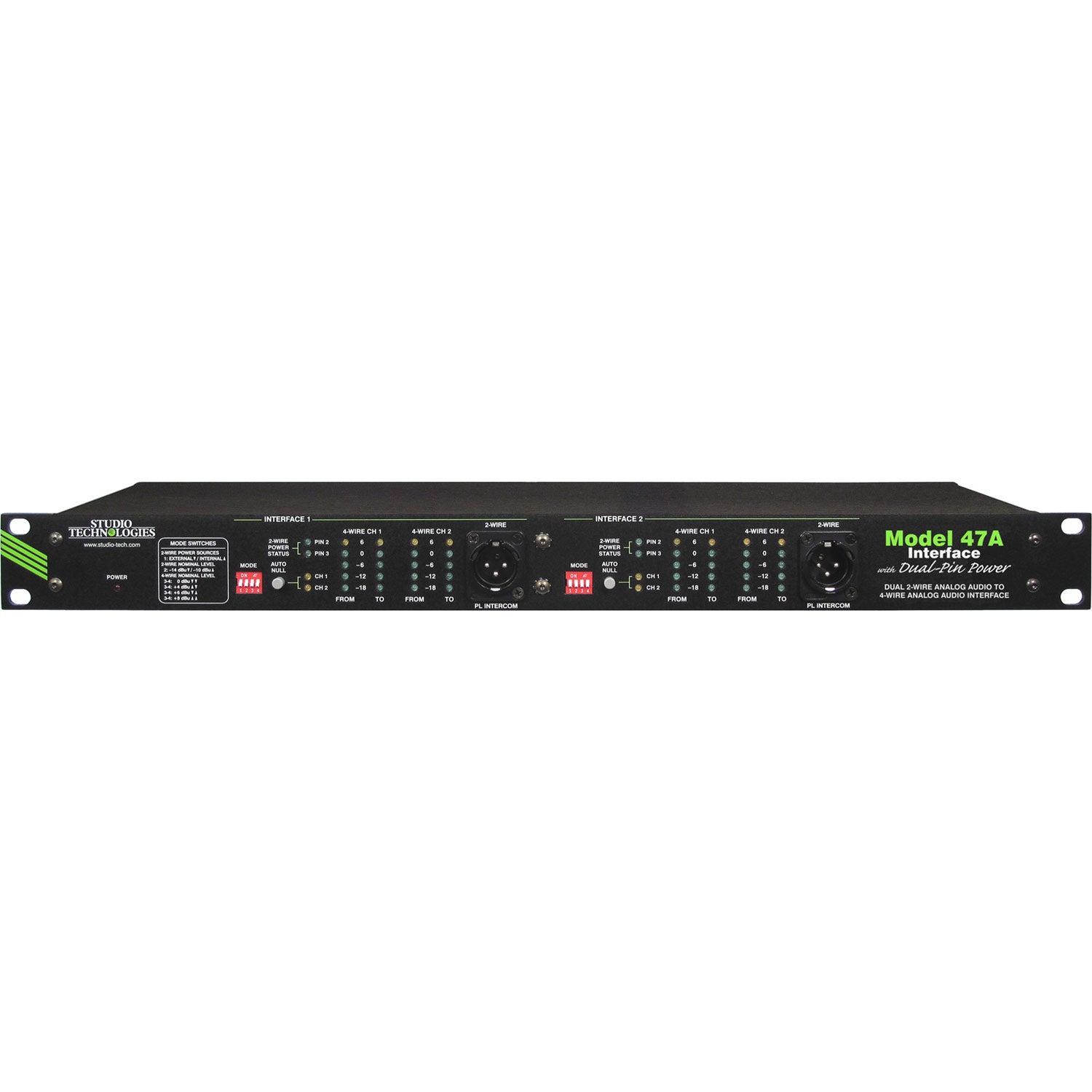 Studio Technologies Model 47A Dual 2-Wire to 4-Wire Intercom Interface