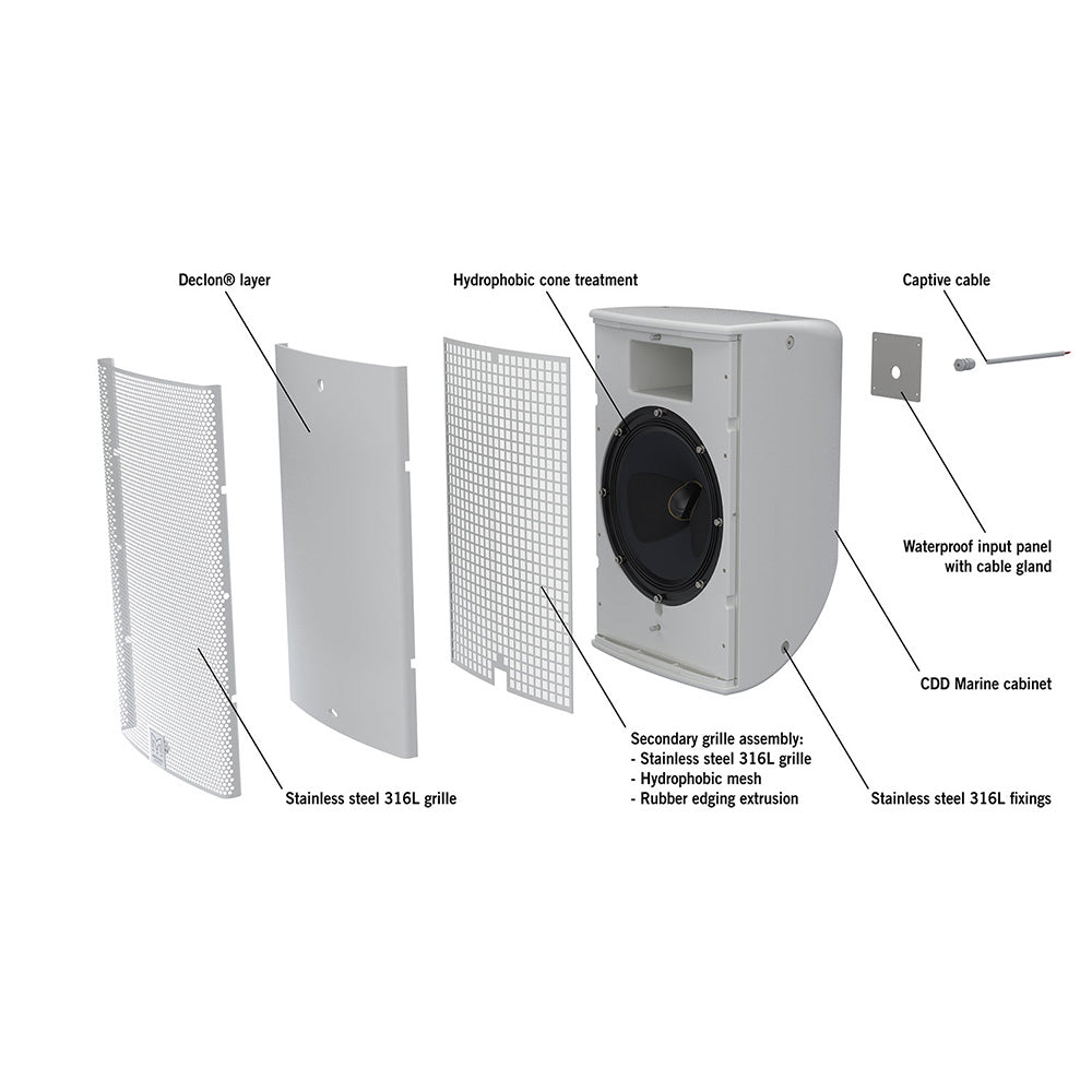 Martin Audio CDD12-MAR - Marine 12-Inch Two-Way Install Loudspeaker (Black)