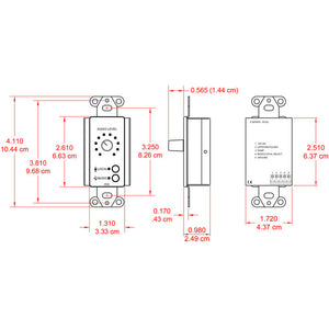 RDL DS-RCX2 Room Control for RCX-5C Room Combiner (Stainless) - Custom Engraving Option