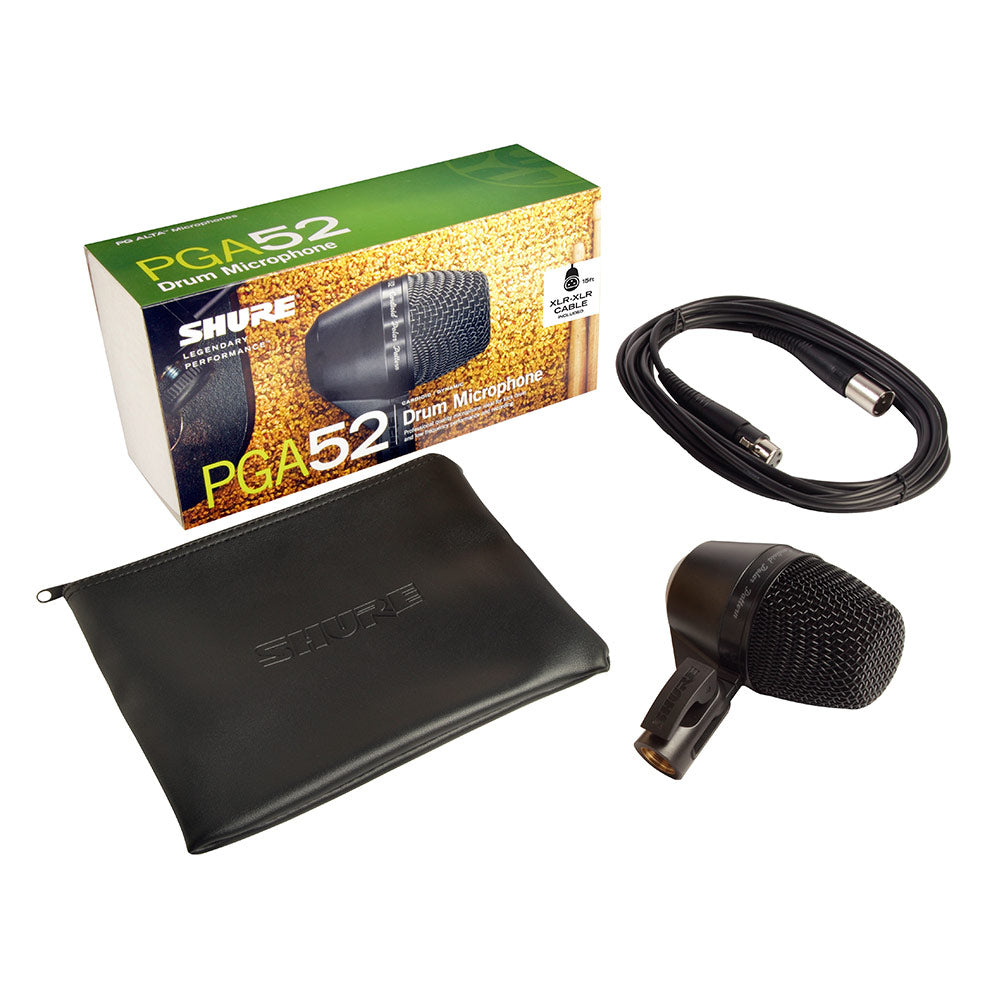 Shure PGA52-XLR Cardioid Dynamic Kick Drum Microphone (with XLR Cable)