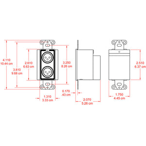 RDL D-TPSM2A Decora Mount Dual-Channel Format-A Mic Preamp (White) - Custom Engraving Option