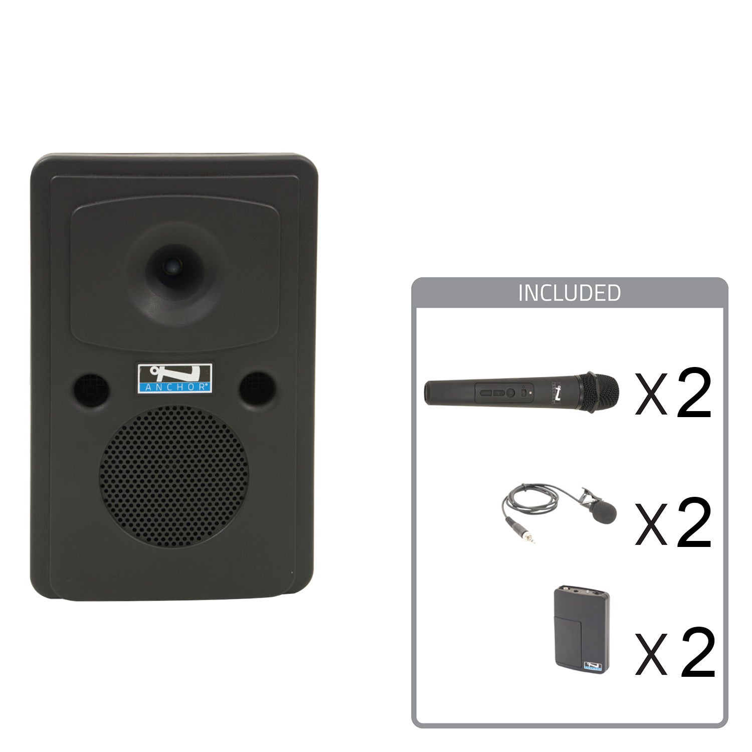Anchor Audio Go Getter 2 System X4 - Portable PA Package with 2x Wireless Handheld / 2x Lapel Mics