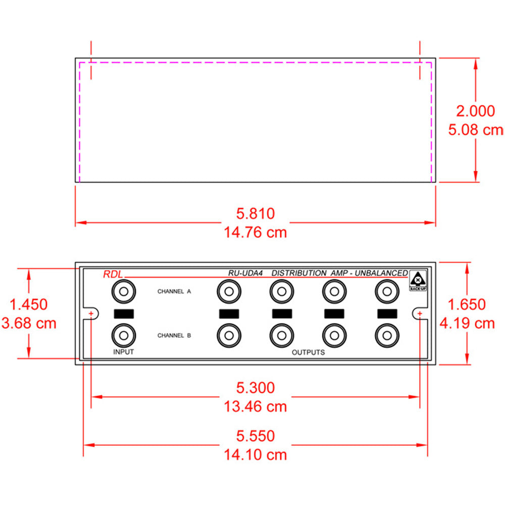 RDL RU-UDA4 2-Input/4-Output Stereo Audio Distributor
