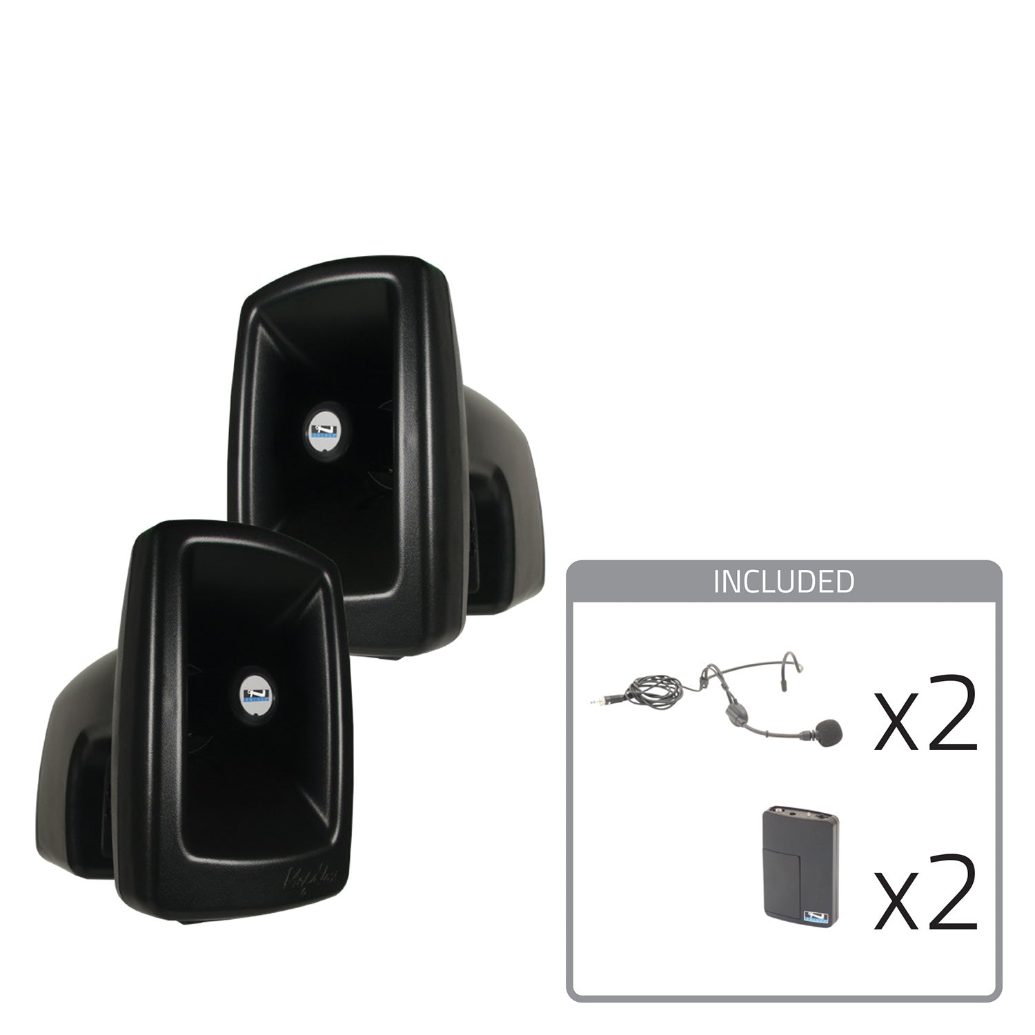 Anchor Audio Megavox 2 Air X2 - Portable Dual Speaker Package with 2x Wireless Headset Mics