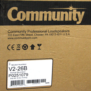 Community V2-26B Two-Way Full-Range Compact Loudspeaker System - Black/Single