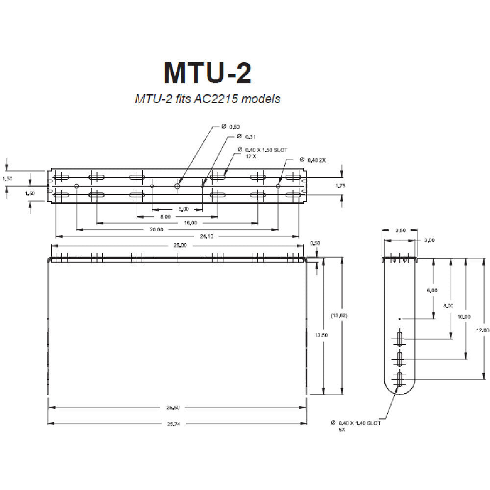JBL MTU-2-WH U Bracket Mount for AC2215 (White)