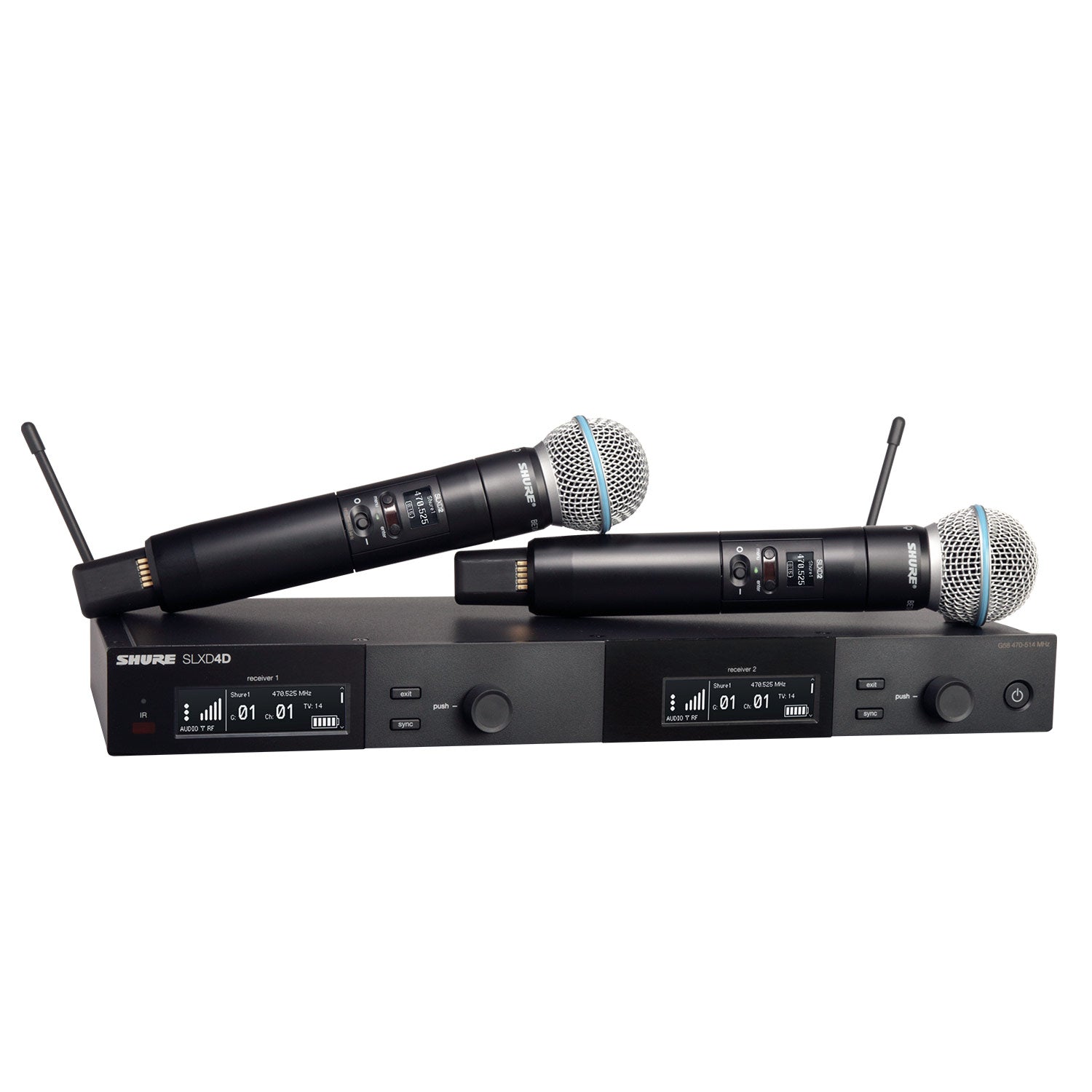 Shure SLXD24D/B58 Handheld Wireless System with Dual Beta 58 (H55 Band / 514-558 MHz)